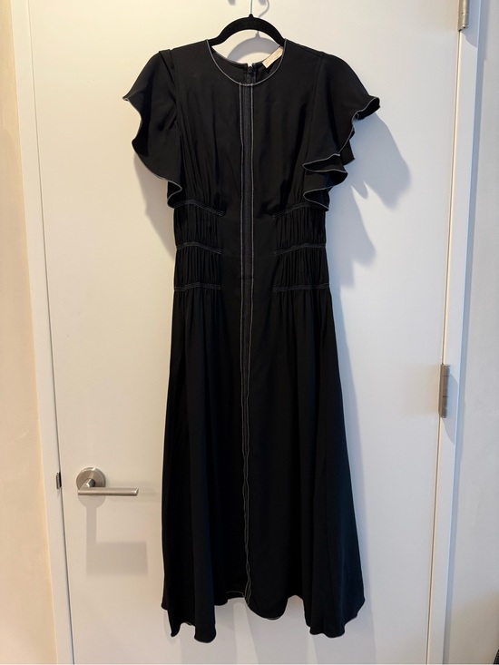 Ulla Johnson Dresses & Skirts - Ulla Johnson Black Midi Dress with Ruffle Sleeves